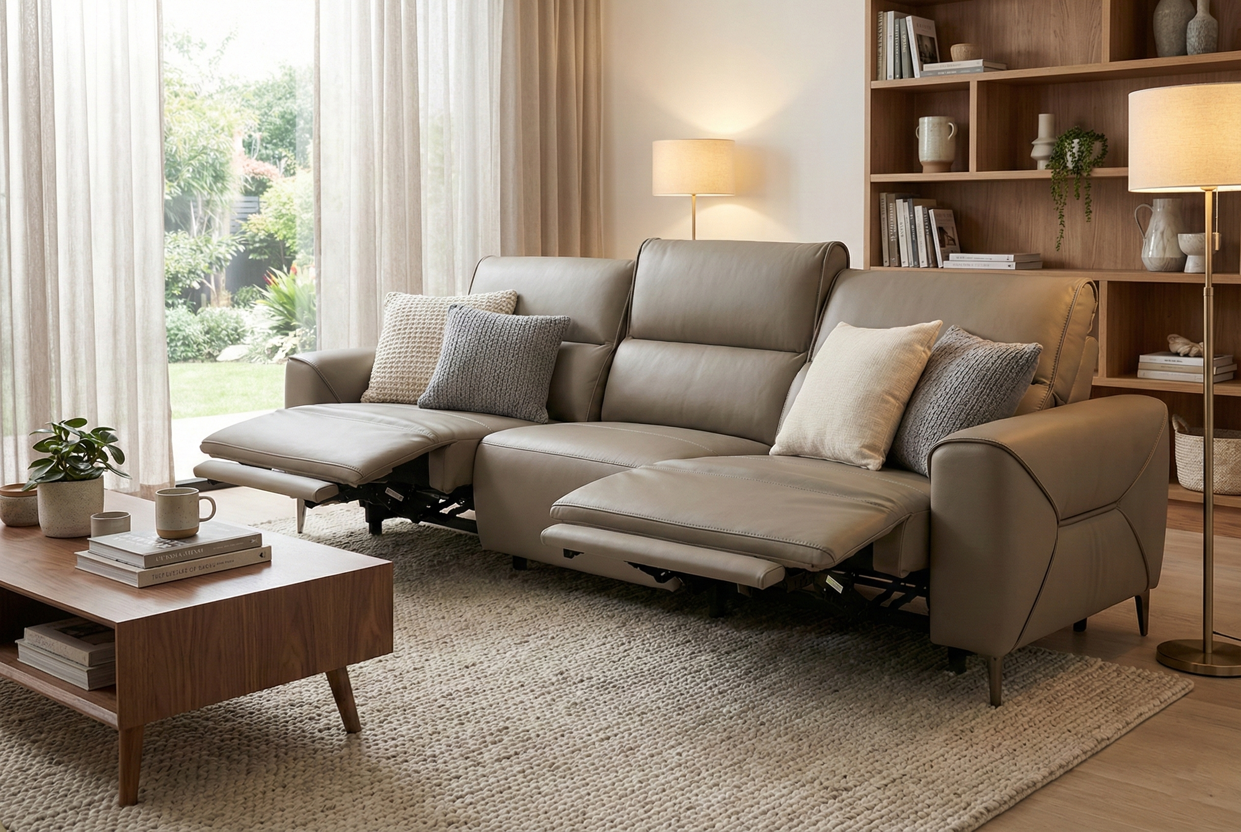 Ghế sofa thư giãn 3 chỗ ngồi có chức năng thư giãn điều khiển điện